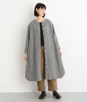 コットンウール混グレンチェック　ワンピース