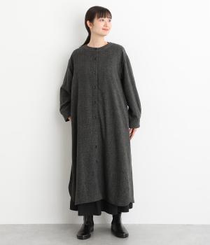 コットンウール混グレンチェック　ワンピース(チャコール-F)