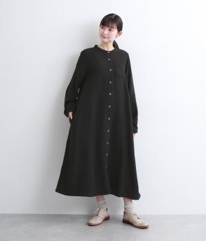 ダブルガーゼワンピース(ブラック-F)