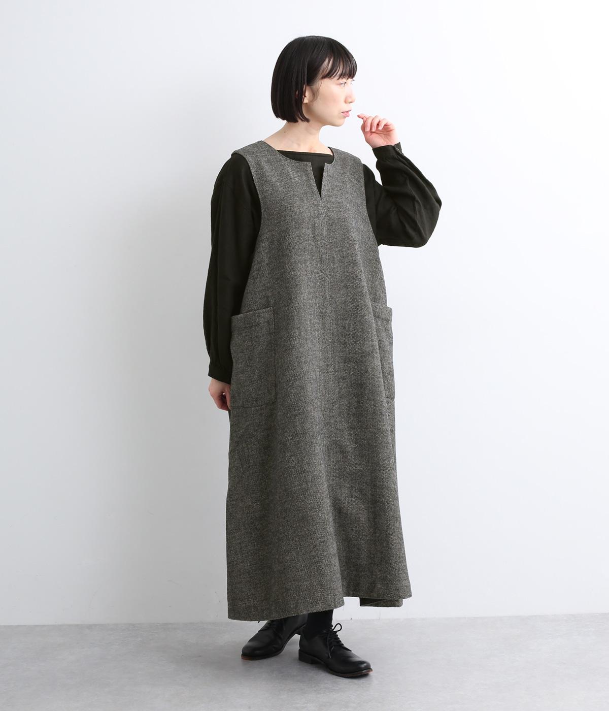 カラーツイード ポケットジャンパースカート（le ciel a temps doux