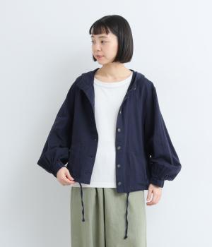 コットンガーゼ　パーカー(ネイビー-F)