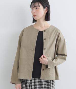 コットンツイル　ノーカラージャケット