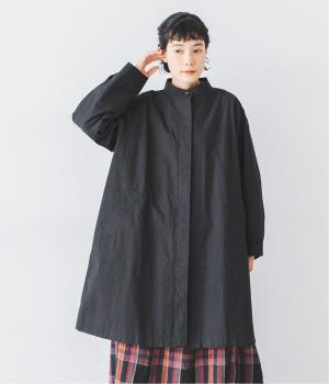 別注｜ハイネック比翼ミドル丈コート(ブラック-F)