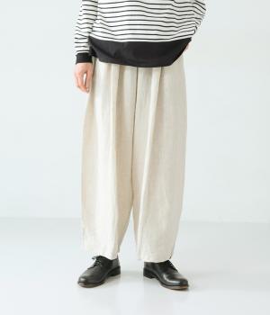 リネン100平織 　テーパードパンツ