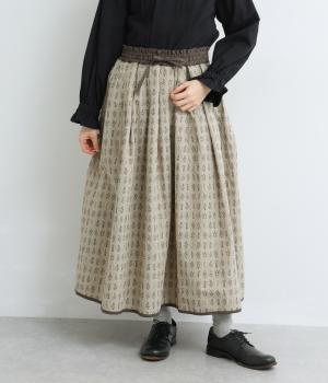 植物標本柄　2wayプリントスカート