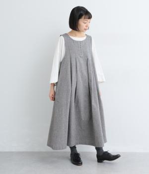 コットン　ダンガリージャンバースカート