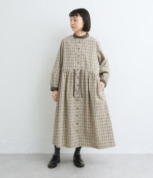 植物標本柄　プリントワンピース