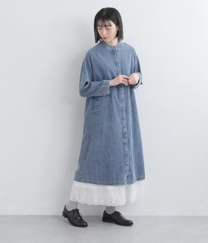 6．5OZコットンデニム　シャツワンピース