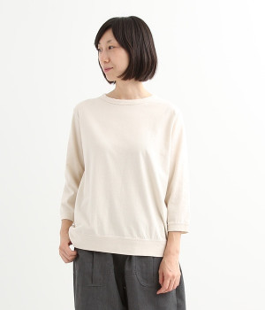 ムラ糸7分袖プルオーバー(キナリ-L)