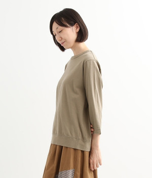 ムラ糸7分袖プルオーバー(モカ-M)