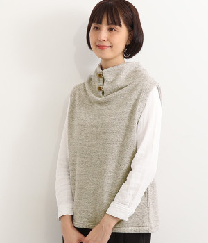 ガーゼ裏毛ベスト(グレー-ONESIZE)