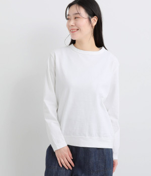 コットンHEAVYムラ糸カットソー(ホワイト-ONESIZE)