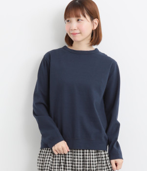 コットンHEAVYムラ糸カットソー(ネイビー-ONESIZE)