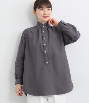 コットンエアタンオックスハイネックブラウス