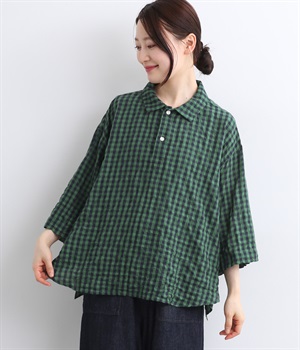 モダールシャーリングワイドブラウス