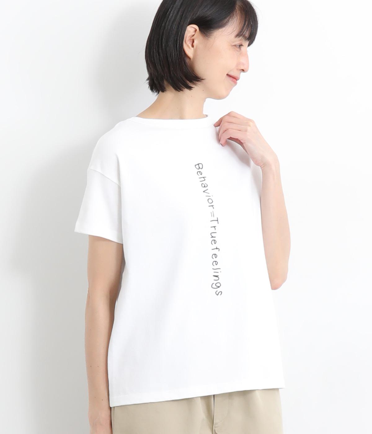 USオーガニックコットン2wayロゴワイドプルオーバー(ホワイト×スミクロ-ONESIZE)