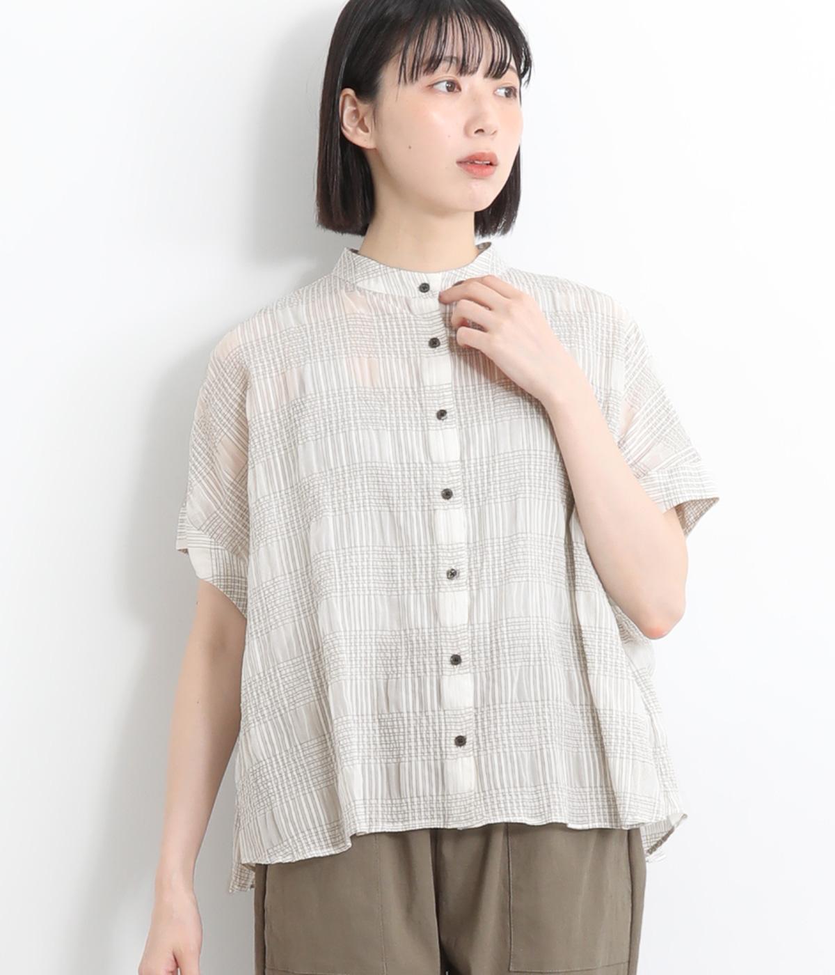 シズルチェックドルマンワイドブラウス(オフ系-ONESIZE)