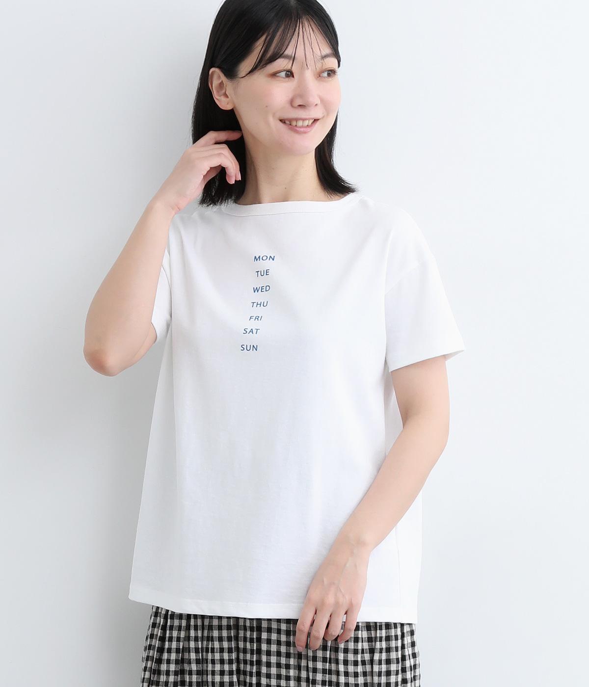 USオーガニックコットン2wayロゴワイドプルオーバー(ホワイト×ブルー-ONESIZE)