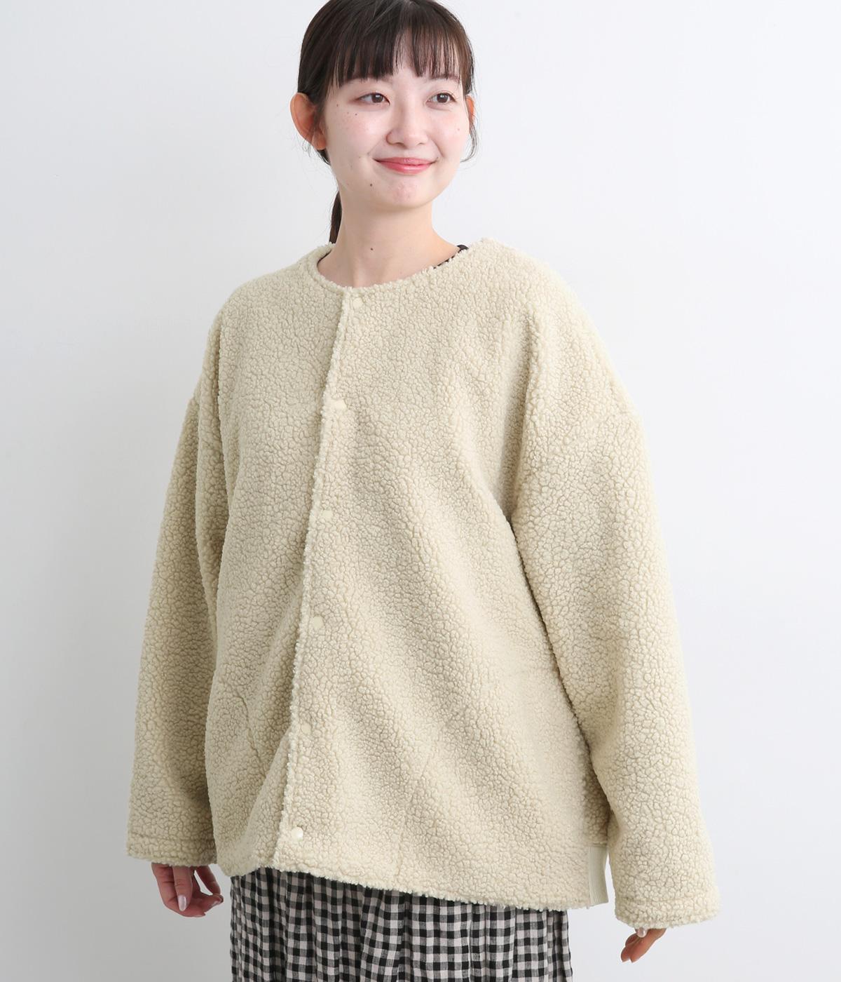 もこもこプードルパイルブルゾン(ベージュ-F)