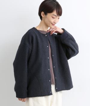 もこもこプードルパイルブルゾン(ネイビー-F)