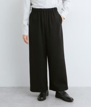 ウーレットソフトワイドパンツ(ブラック-L)