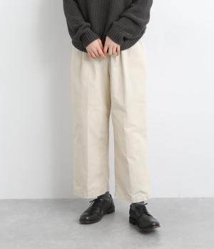 コットンコーデュロイワイドパンツ(オフ-L)
