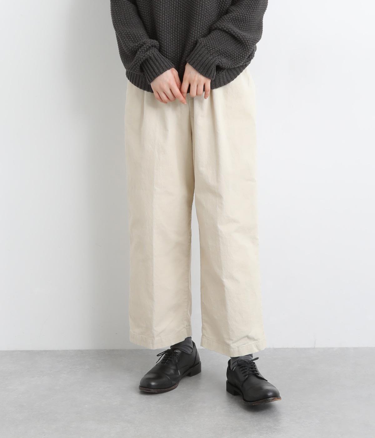 コットンコーデュロイワイドパンツ(オフ-M)