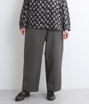 デニムワイドパンツ(グレー-L)