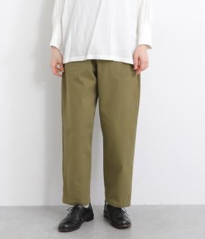 コットンカルゼ裏微起毛テーパードパンツ