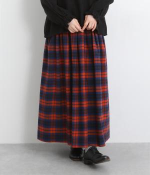 コットンオーガニックビエラスカート(レッド-F)