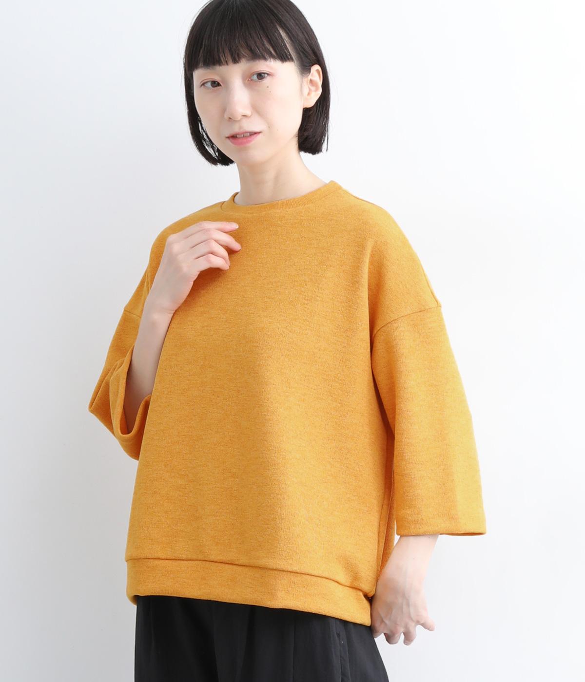 リネンライクダブルフェイスワイドプルオーバー(イエロー-ONESIZE)