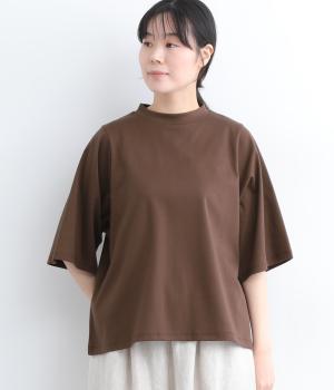 コットンコンパクトスムースワイドスリーブプルオーバー