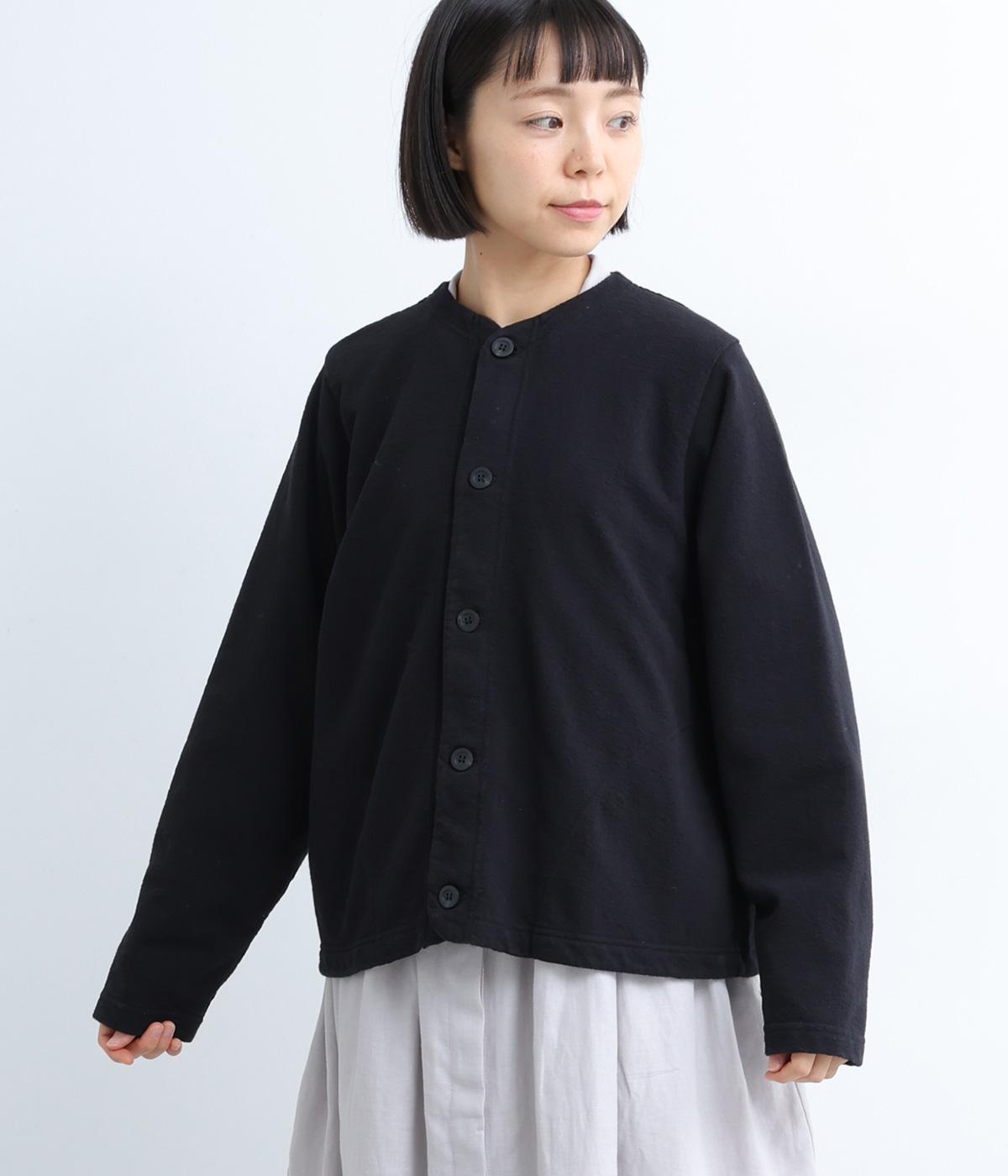 コットン裏毛やとおもっ天竺カーディガン(ブラック-F)