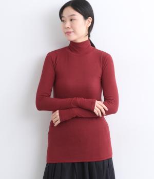 ウールブレンドガーゼベア天竺ハイネックプルオーバー