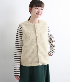 もこもこプードルパイルベスト(ベージュ-F)