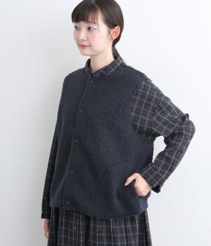 もこもこプードルパイルベスト(ネイビー-F)