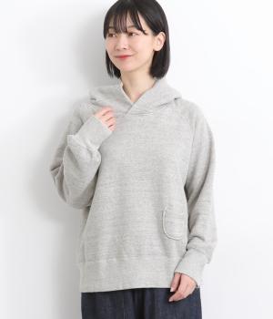 コットンガーゼ裏毛フーディプルオーバー(グレー-F)