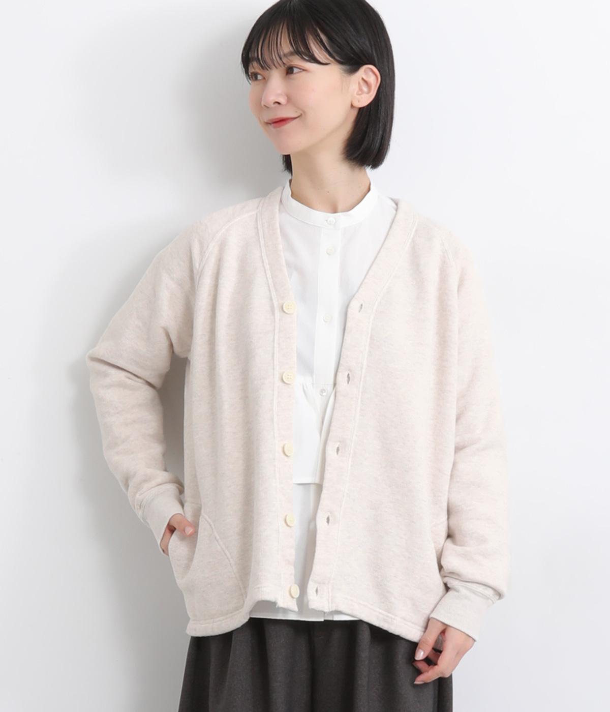 コットンガーゼ裏毛カーディガン(オートミール-F)