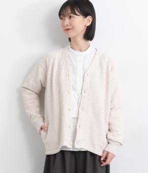 コットンガーゼ裏毛カーディガン(オートミール-F)