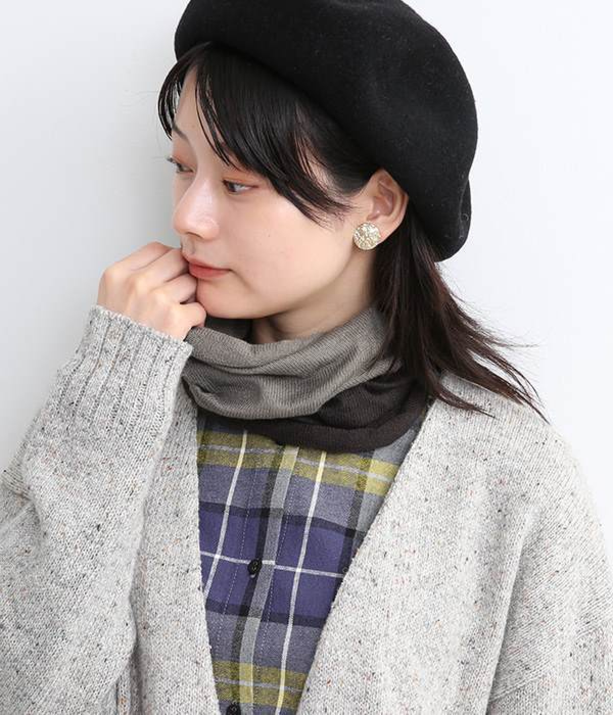 【極暖シルクシリーズ】ネックウォーマー(鉄黒×墨-ONESIZE)