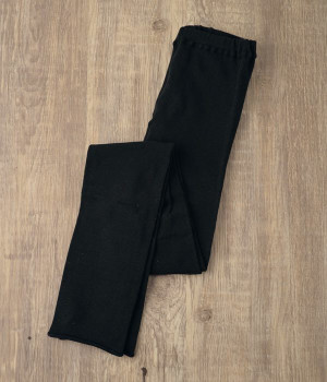 コットンリネンフィットレギンス(ブラック-ONESIZE)