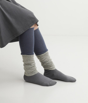 コットンリネン2wayロングチューブ(バイカラー/ネイビー-ONESIZE)