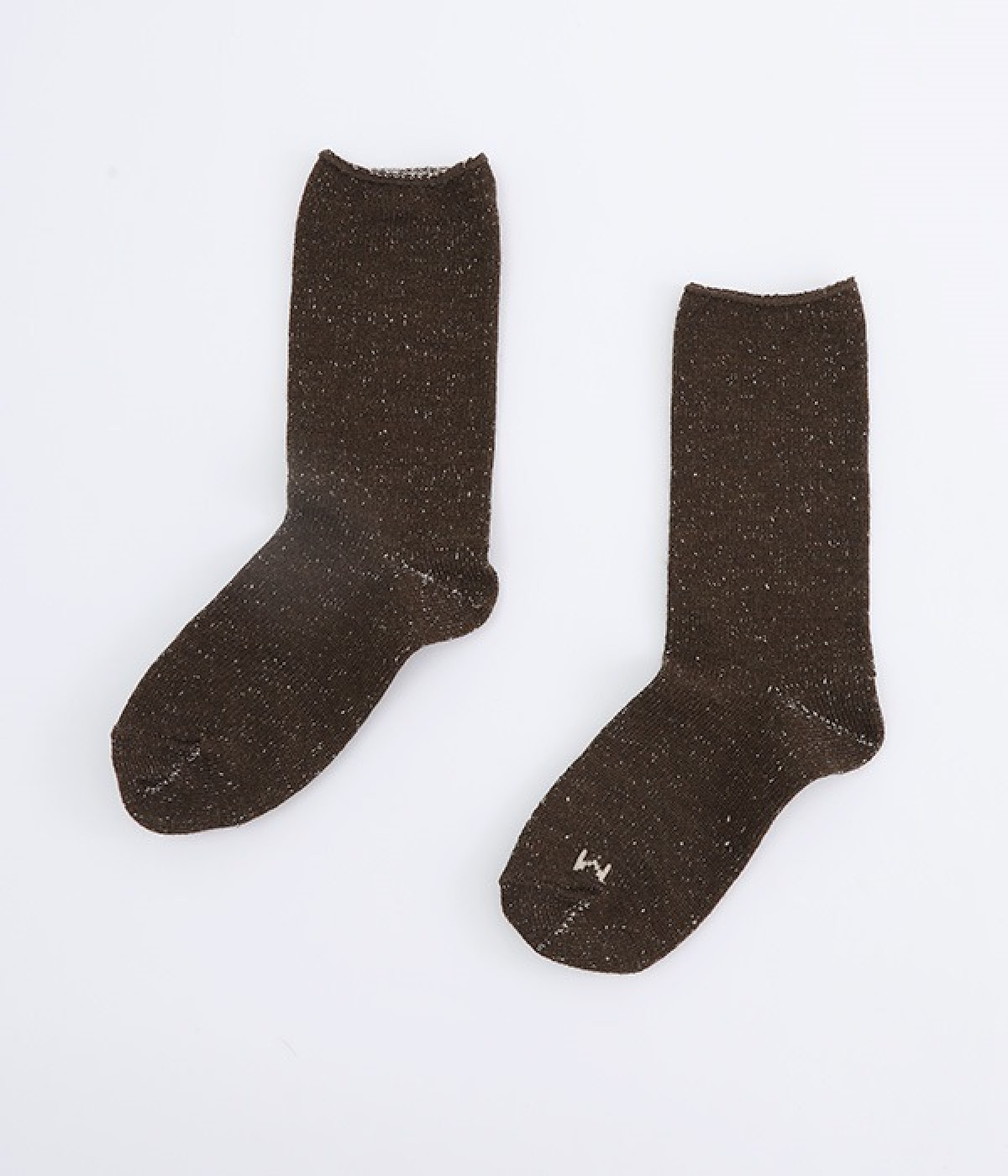 ウールシルクHMソックス(ブラウン-ONESIZE)