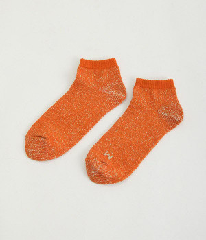 リネンシルクエイチエムアンクルソックス(オレンジ-ONESIZE)