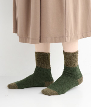 スウィッチングカラーソックス(【削除】オリーブ-ONESIZE)