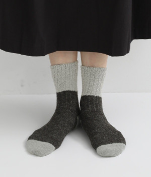 スウィッチングカラーソックス(チャコール-ONESIZE)