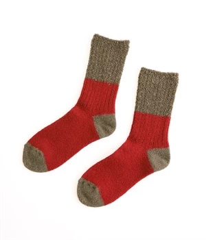 スウィッチングカラーソックス(レッド-ONESIZE)