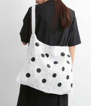 リネンドットプリント　ショルダーバッグ