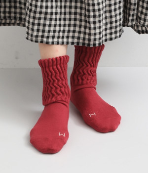 コットンリブパイルHMソックス(レッド-ONESIZE)