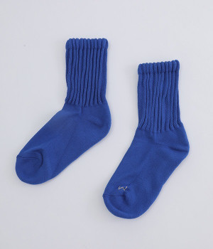 コットンリブパイルHMソックス(ブルー-ONESIZE)